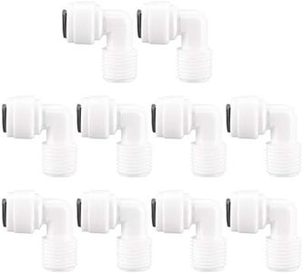 sourcing map 10pcs Elbow 1/4 Inch Male to 1/4 Inch OD Quick Connect Tube Fittings Water Purifiers Push in to Connector Filter Tubing Hose Pipe Joint for RO Reverse Osmosis System