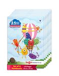 TARGET PUBLICATIONS 3 in 1 Notebook | Single Line Notebook Four Line Notebook Maths Square 9 MM | Soft Bound Notebook for Kids | 172 Pages 18 x 24 cm | 57 GSM | Set of 6