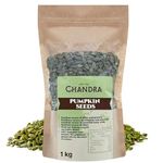 Chandra Whole Foods – Raw Pumpkin Seeds 1KG - Low-Carb High Fibre Pumpkin Seeds to Eat, for Breads, Soups, Cereals & Snacks - Gluten-Free, Keto, Shell-Free, Rich in Protein, Vitamins & Antioxidants