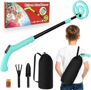 Metal Detector Kids, iTayga Adjustable Kids Metal Detector(24"-35"), High Accuracy Coil Professional Waterproof Foldable Metal Detector, Very Lightweight(Only 0.88 Pouds) for Junior, Blue