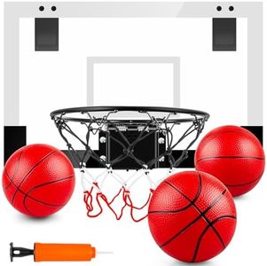 TREYWELL Indoor Basketball Hoop Boys Gifts for Teens and Adults Door Room Basketball Hoop Mini Hoop with Electronic Scoreboard, 3 Balls and Batteries Basketball Toys for 8 9 10 11 12