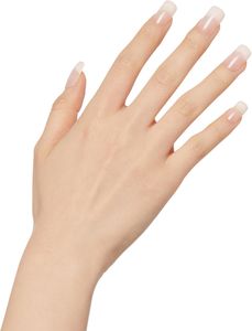 KISS Salon Acrylic French Nude Fake Nails, Cashmere, Medium, 28 Count