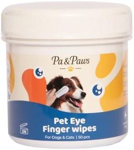 Pa & Paws Pet Eye Finger Wipes – 50pcs | Gentle Tear Stain Remover for Dogs & Cats | Chamomile & Vitamin E | Alcohol-Free Eye Cleaning Pads for Pets