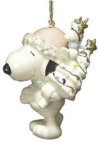 Lenox Snoopy Holiday Cheer - Adorno navideño en caja con COA