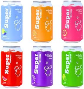 Super Seltzer Sparkling Water with Electrolytes and Vitamins, Original 6-Flavor Variety Pack, Naturally Flavored, 12 Fl Oz, Pack of 6 cans