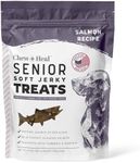 Seniors Soft Jerky Salmon Dog Treats - 5 oz of Omega Dog Joint Supplement, Wild Caught Salmon and Turmeric Jerky - Made in The USA