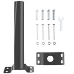 Light Pole Mount,Solar Lighting Mounting Bracket Extension Pole Kit Wall Black Metal Pipes Barn Lights Fixture Antenna Adaptor Outdoor Arm for Street Light,Wall Mounted Tire,Barn Lamp,Post Tree