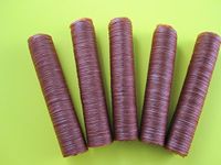 17 mm SLIM snack stick casings for homemade snack Slim Jim sausage. Just add beef, venison, pork etc. ENOUGH Casings for 23 lbs of meat. 5 strands per pack. Beef collagen product. USA