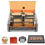 Genmitsu L8 Laser Engraver, 40000mm/min All-in-one Engraving Machine, 20W (20000mW) Power Output Laser Cutter Built-in Acrylic Enclosure with Vent, Air Assist Pump, Honeycomb, Camera, Safety Class 1