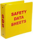 Brady 2024 2-1/2" Diameter Rings, Polyethylene, Red on Yellow Color Standard MSDS Binder, Legend "Material Safety Data Sheets"