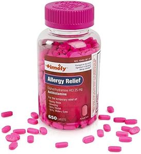 Timely Allergy Relief Diphenhydramine HCl 25 mg - 650 Caplets - Compared to Benadryl Allergy Ultratab - Antihistamine - Allergy Medication - Runny Nose Relief for Adults - Watery Eyes Treatment