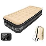 Denny Shop Inflatable High Raised Air Bed Mattress With Built in Electric Pump in Single/Double/Queen Size Airbeds by Crystals® (Single Air Bed)