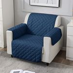 HOKIPO 1 Seater Quilted Polyester Sofa Cover Mat, 60x184 cm, Navy Blue (AR-4663-M4)