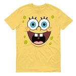 SpongeBob SquarePants Yellow Big Face Short Sleeve T-Shirt, Yellow, Small