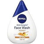 NIVEA Milk Delight Face wash For Oily, Normal, Sensitive Dry skin 100ml Pack (Moisturizing Honey - Dry skin)