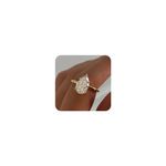 Engagement Rings for Women 14K Gold Plated Pear Cubic Zirconia Ring Dainty Gold Promise Ring Wedding Band Rings for Women Trendy Gold Jewelry, 14K gold plated brass, cubic zirconia, Cubic Zirconia