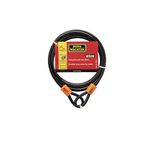 Burg-Wächter 825C 8mm x 2.5m Double Loop Vinyl Coated Multi-Stranded Braided Steel Cable with Self Coiling-Black