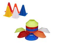 CORSO 6 Inch PVC Cones Pack 6, 20 Space Markers Agility Combos (Multicolour)