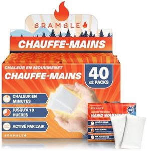 BRAMBLE 80 Pièces Chauffe-Mains Naturels & Activés par l'Air (40 Paires) - Chaufferette Mains - Outdoor, Randonnée, Ski, Cyclisme, Spectateurs de Football - Dure 8-10 Heures