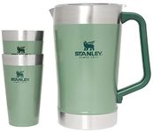 Stanley Stay Chill Pitcher Set, 64oz Insulated Stainless Steel Pitcher with 2 Stacking Steel Pint Glasses