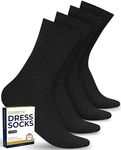 Pembrook Diabetic Dress Socks for Men - 4 Pairs Odor Free Stylish Diabetic Socks for Men Work | Mens Diabetic Socks Casual, Black - 4 Pairs, Large