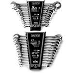 JAEGER 24pc in/MM TIGHTSPOT Ratcheting Wrenches Master Set Including Inch & Metric with Quick Access Wrench Organizer