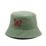 REFFER Adult's Cotton Bucket Hat (Pack Of 1) (P-Hat_Pista Green Trendy Butterfly_Free Size)