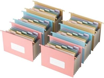 EcoStash Wheat Straw Expanding Hanging File Folders, 3 Color File Organizer, 1.2" Accordion Pockets, Large Capacity, Letter Size for Filing Cabinet, 100% BPA Free, Return to Nature, Healthy Living-6