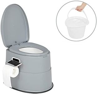 Bonnlo Campingtoilette Tragbare Reisetoilette, Abnehmbarer Inneneimer Mobile Toilette Mit Sitz, Deckel und Toilettenpapier-Halter, für Camping