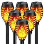 GEARLITE Solar Lights Outdoor Garden, 6 Pack Solar Garden Lights with Realistic Flickering Flame, Solar Powered Garden Ornaments for Pathway Yard Patio Decorative