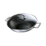 Le Creuset 3-Ply Stainless Steel Non-Stick Wok with Lid, 30 x 7.8 cm, 96201130001000