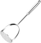 Potato Masher,Stainless Steel Mashed Potatoes Masher with Long Handle for Beans,Avocado,Fruit,Vegetables.One Piece Construction Heavy Duty Masher Kitchen Tool