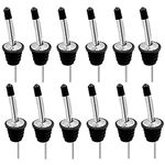 Haruida Liquor Pourer, Bottle Pourers for Spirits, 12Pack Stainless Steel Freeflow Liquor Spirits Pourer Speed Pourers Wine Bottle Spirits Pourers Tapered Spout with Rubber Dust Caps