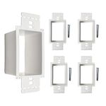 BestMounts - Electrical Power Outlet Box Extender Kit – Single Gang Box Extender - Single Receptacle Heavy Duty Plastic (5 Pack, White)