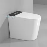 WinZo Rear Outlet Smart Toilet With Bidet, Back Flush Auto Open, Auto Flush, Instsant Heated Seat, Warm Water and Dryer, LED Night Light for Basement Bathrooms (White, 23"D x 14"W x 18.5"H)