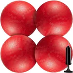 Bedwina Red Playground Balls (Pack of 4) 8.5 Inch Playground Handball Balls, for Indoor and Outdoor Fun Play, Bouncy Ball, Game Party Favors for Kids (Soled Deflated)