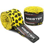 Meister Pair of Elastic Cotton Hand Wraps for MMA and Boxing - Leopard Print - 180"