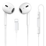 Headphones Wired in-Ear Earbuds with Lightning Connector [MFi Certified] Apple Corded Earphones with Microphone Controller Stereo Sound for iPhone 14/13/12/11 Pro Max/XR/X/SE/8P/8/7P/7-All iOS (White)