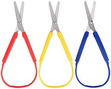 Special Supplies Loop Scissors for Teens And Adults 8 Inches (3-Pack) Colorful Looped, Adaptive Design, Right and Lefty Support, Small, Easy-Open Squeeze Handles, Supports Elderly and Special Needs