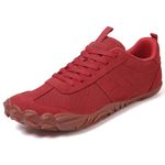 UBFEN Sneakers Barefoot Shoes for Womens Mens Minimalist Trail Running Hiking Comfortable Walking Red US Size 9 Women/7.5 Men
