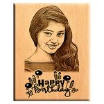 Giftanna Birthday Gift For Women Wooden Personalized Photo Frame (5X4 Inches, Brown), Tabletop