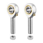 HiPicco POSB6 Rod End Bearing, 2pcs 3/8-inch Bore Pre-Lubricated 3/8-24 Male Thread Right Hand Heim Joint with Jam Nuts