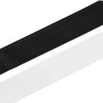 Realm Flat Elastic Band Black & White Sewing Crafts DIY Stretch (1/4 inch, 3/8 inch, 1/2 inch, 1 inch) (White, 1/2 Inch - 5m)