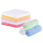 Lanjue 8 Pack Flannel Face Cloth, 10 x 10 inch Soft Bamboo Face Cloth Face Towels Reusable Facial Cleansing Cloths Baby Wash Cloth for Women Kids Adult Spa Sport Beauty Routine