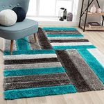 Tauhid Carpet Handwoven Super Soft Modern Area Premium Shag Collection Rugs for Your Bedroom Carpet 2x6 Feet Runner Turquoise