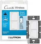 Lutron Caseta Smart Lighting Original Switch for Light Bulbs and Fans, Works w/ Alexa, Apple HomeKit, Google Home (Hub Required), 6A Single-Pole/3-Way, Neutral Required, PD-6ANS-WH, White