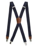 Dockers Men's Textured Solid Suspender, Navy, One Size