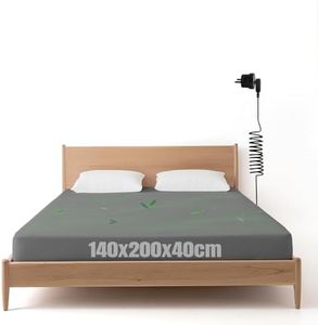 WingFly Erdungs-Spannbetttücher 140x200 Erdungsbettlaken Erdungsmatte mit EU Erdungskabel Spannbettlaken Baumwolle aus 90% Bio-Baumwolle mit 10% Silberfase Erdungsblech für besseren Schlaf