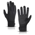 LERWAY Thermal Winter Warm Gloves, Touchscreen Gloves Windproof Water, Resistant Thermal Non-slip MTB Gloves Black for Men Women Running Driving Cycling Climbing Hiking Skiing Riding