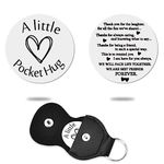 Best Friend Pocket Hug Token Gifts for Women Girls Friends Friendship Gifts for BFF Bestie Birthday Graduation Gifts for Sisters Christmas Gifts for Best Friend Token with Leather Keychain